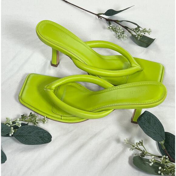 Forever 21 Women’s Neon Green Square Toe Heels – Size-8 - Picture 1 of 2